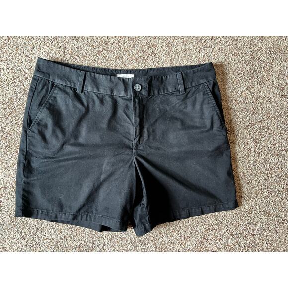 LOFT Monroe Black Chino Shorts, Size 14, 6" Inseam, Cotton Twill - Picture 3 of 10